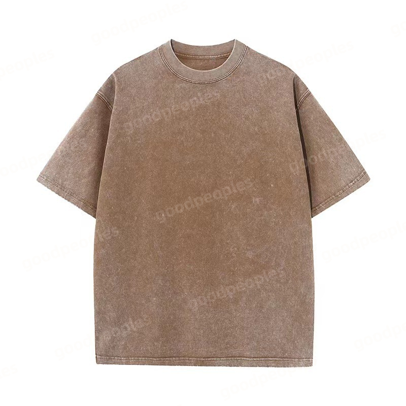 Designer Mens T-shirt Summer Solid Color Vintage Short Sleeve Mens Retro T-shirt Womens Casual Short Sleeve Couple Fashion Clothing Size M-5XL
