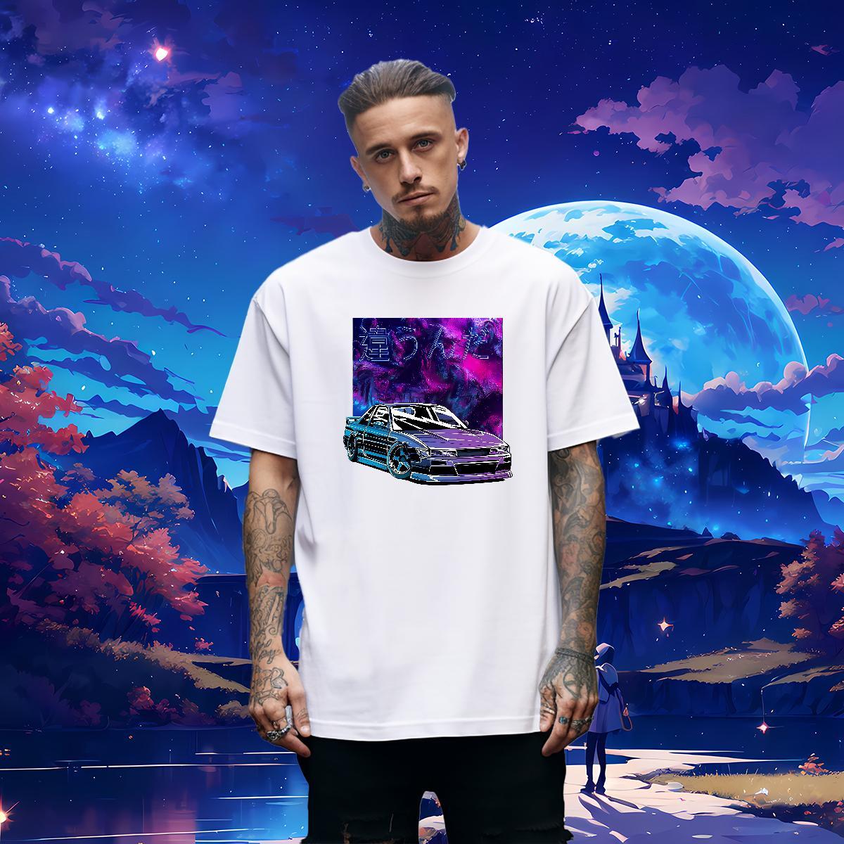 Free Shipping car 230g Pure Cotton Tshirt for Man Woman Street Casual O-Neck Short Sleeve T shirt Designer Anime Tops Tees