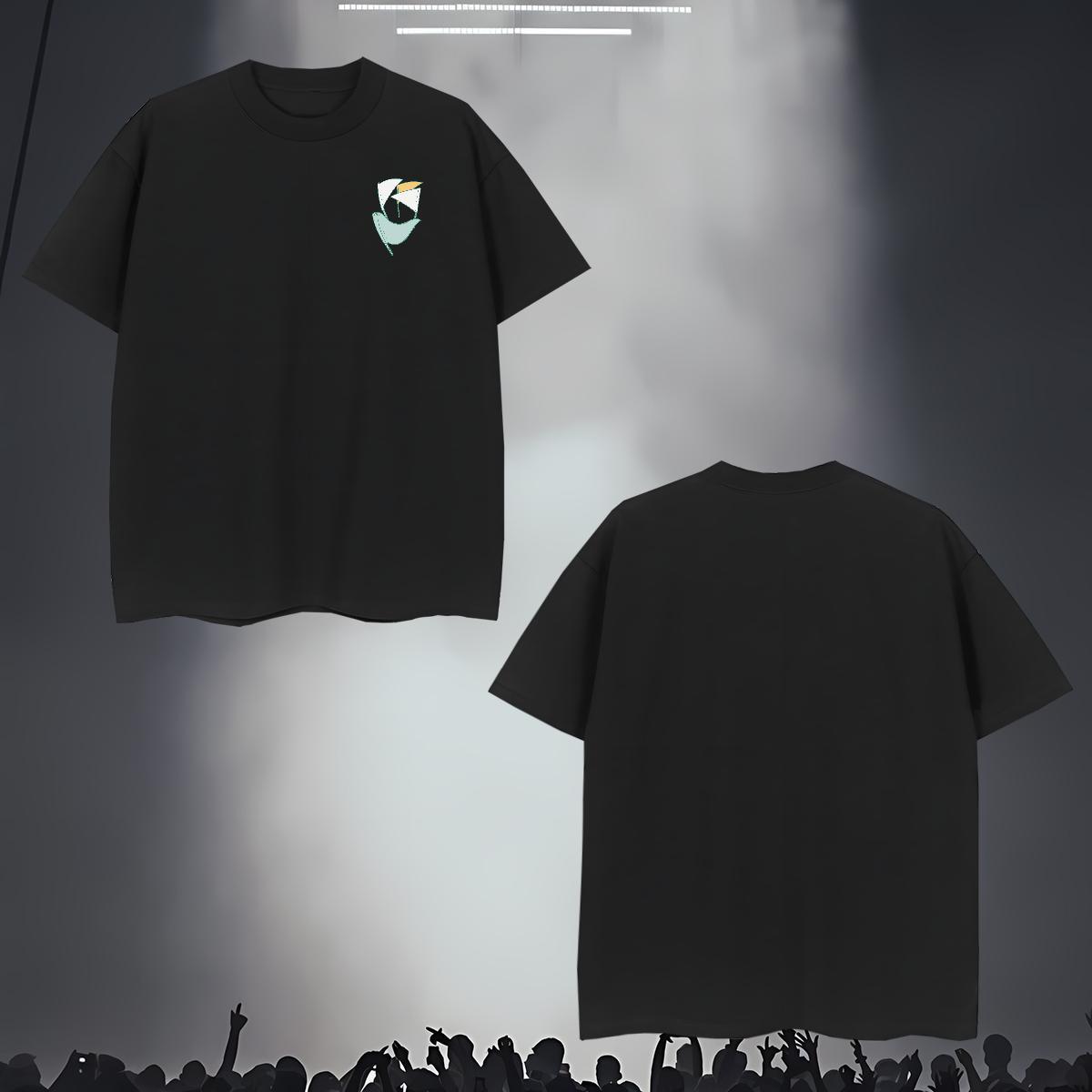 Wholesale logo 230g 100% Cotton Men Tees Beach Breathable Crew Neck T Shirts Men 2024 Summer Cartoon Print Tee Shirt