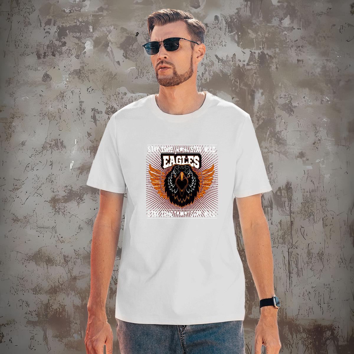 Cool Man T Shirts eagle Round Neck Short Sleeve Hip Hop Street Asian Size 100% Cotton 230g Men Tshirts Stylist Wear