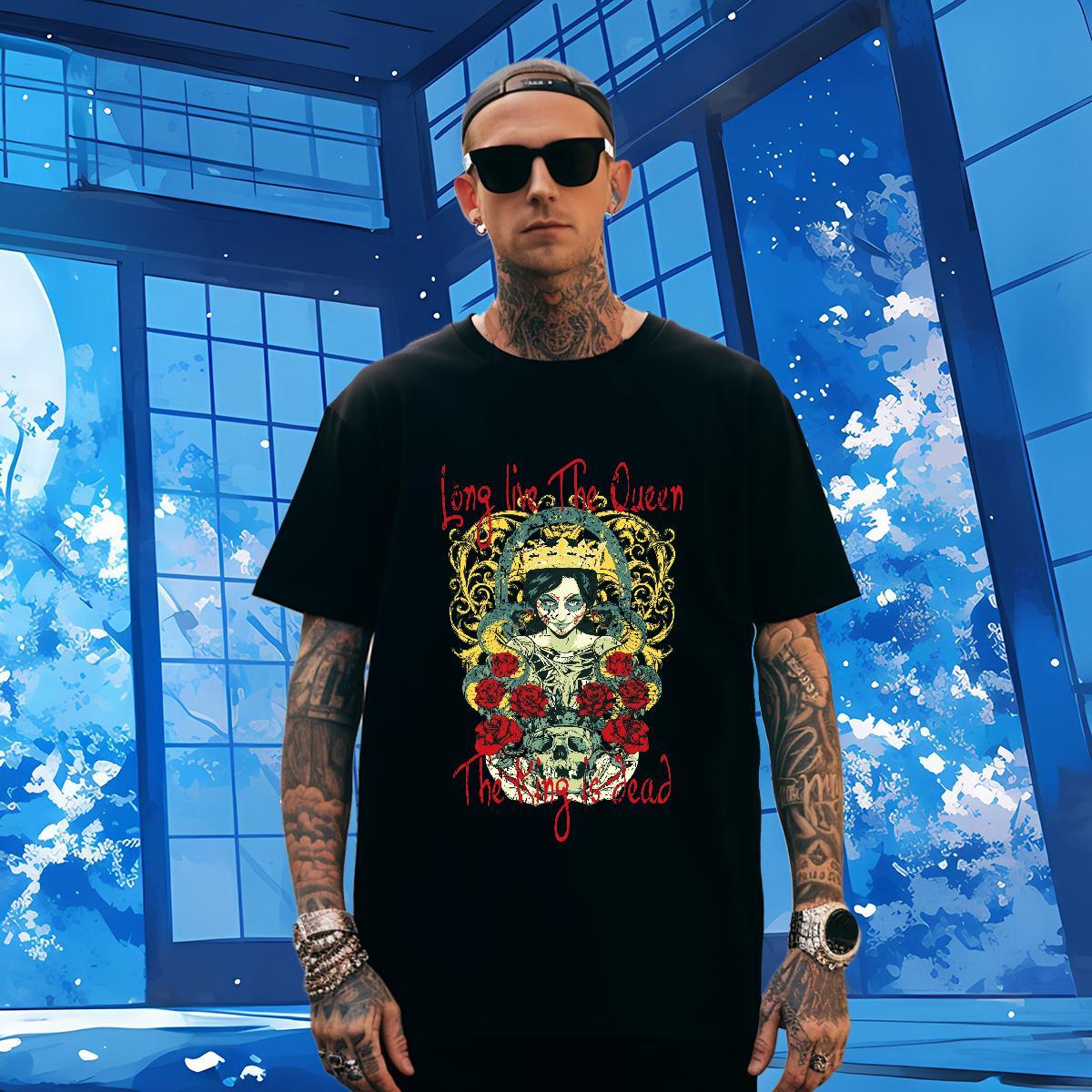 T Shirt For Man 230g Pure Cotton flower Casual Beach Breathable Soft Custom Cartoon Couples T Shirts Casual New Loose Fit Wear