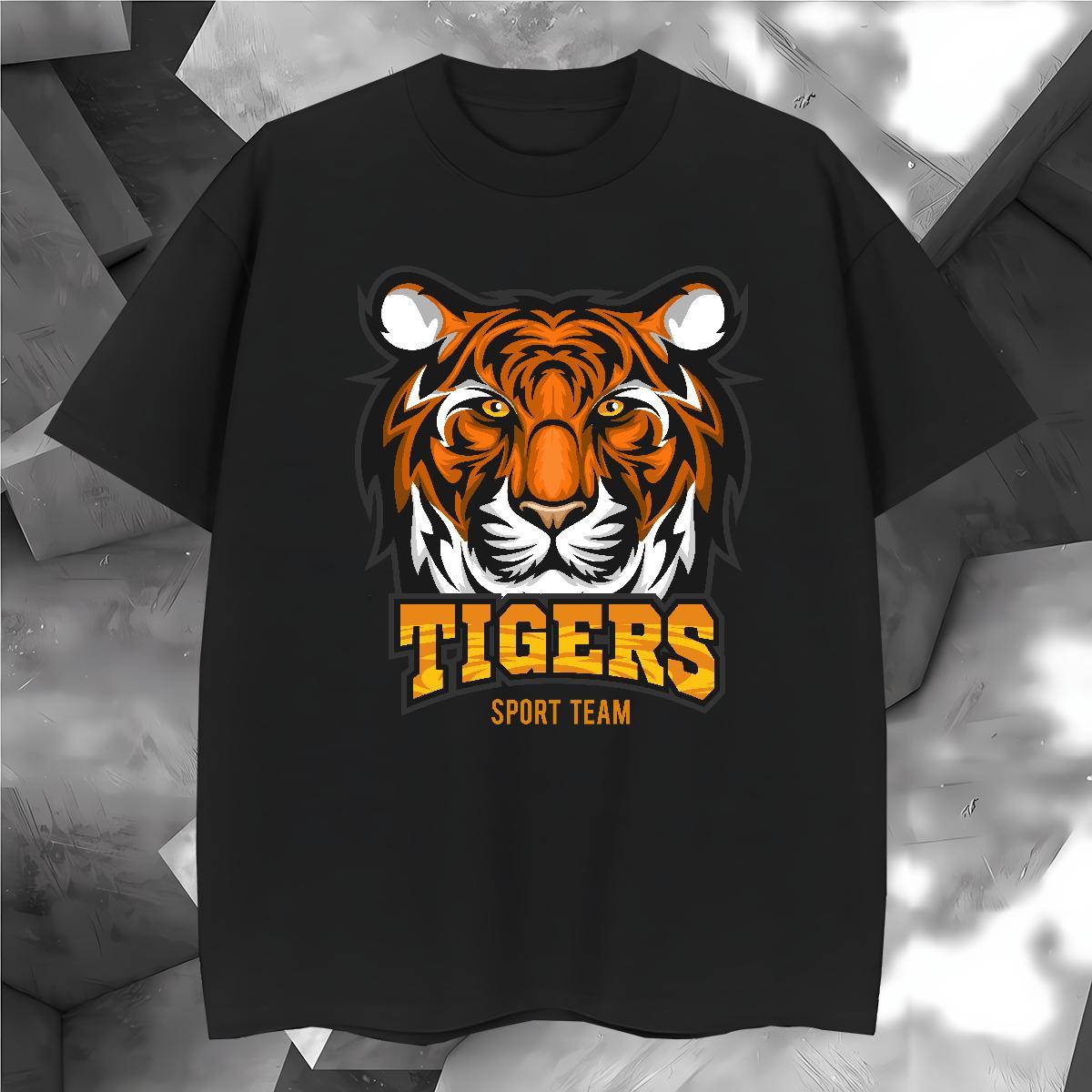 TOP Quality T-Shirts tiger Breathable Crew Neck Hip Hop Customized 230g Pure Cotton Couples T Shirts 2024 Tops