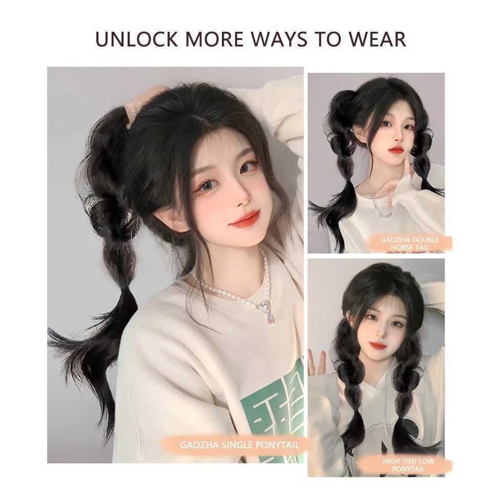 Eastsecret Bubble Braided Double Ponytail Fluffy Imitation Fried Dough Twisted Braided Ponytail Wig W240817
