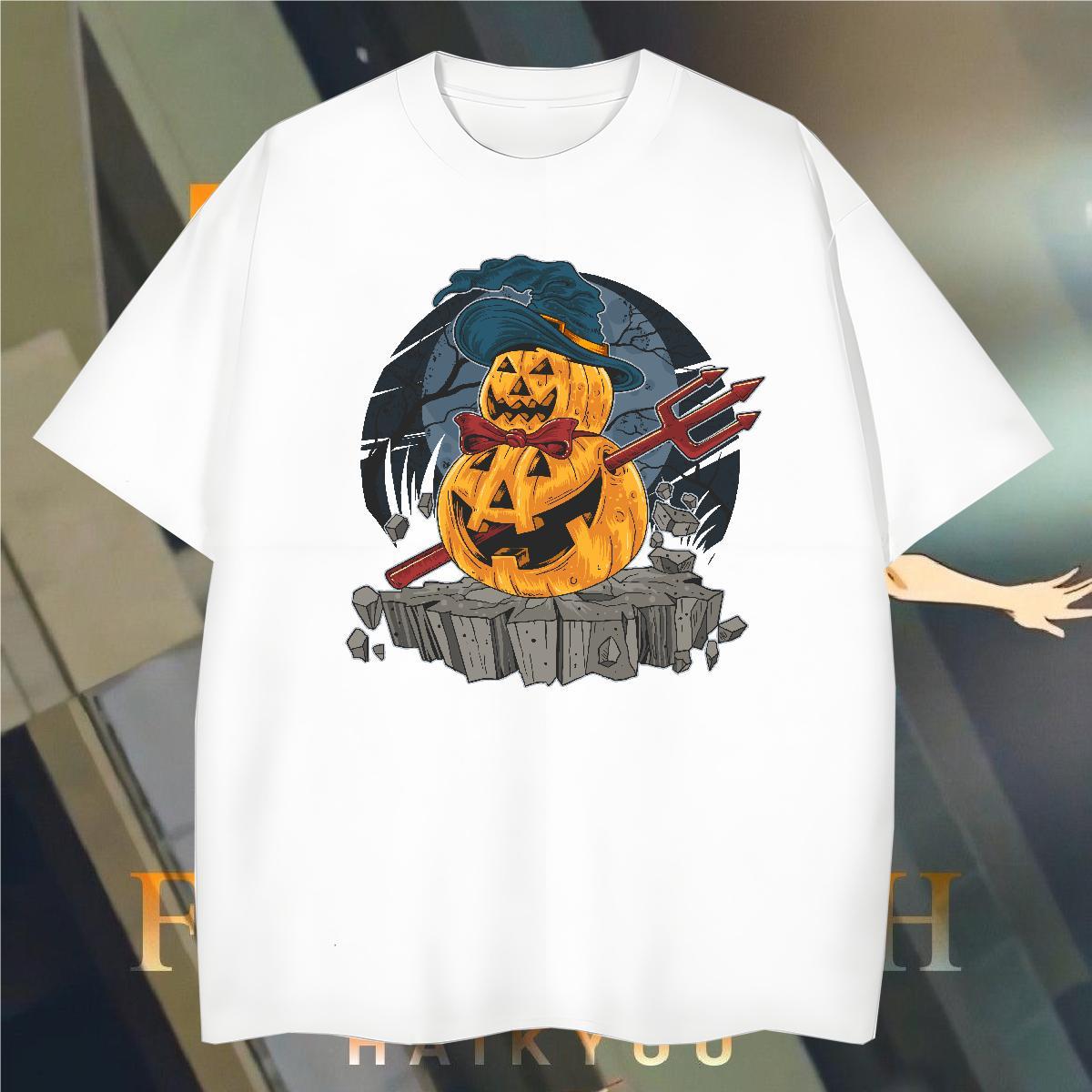 Man T Shirts 230g 100% Cotton pumpkin Street Casual Breathable Soft Custom Printed Men Clothes T-Shirt New Comfortable Tshirts