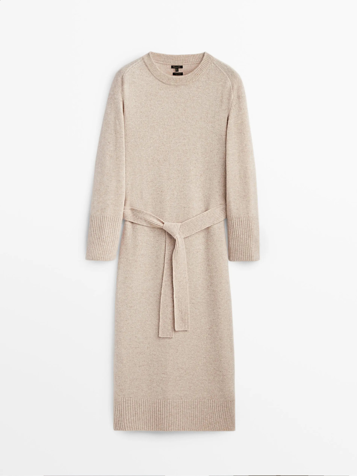Ethereal MD Autumn Belt Decoration Womens Simple Knitted Dress 240819