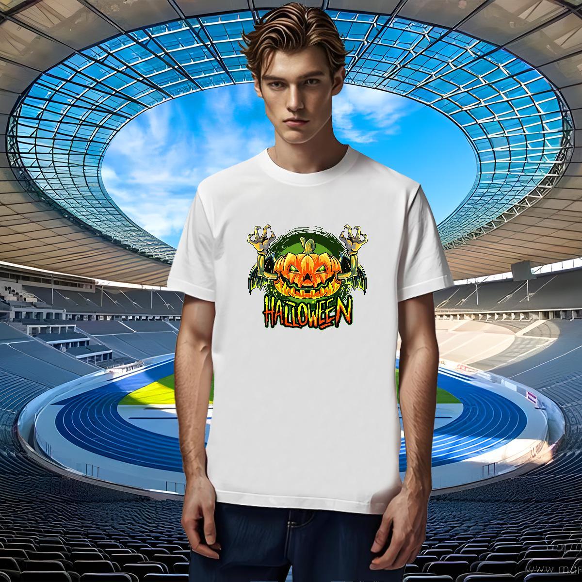 Popular T Shirts Men halloween Crew Neck Breathable Daily Wear Custom Anime 230g Pure Cotton Men Tshirts Factory Direct Top Tees