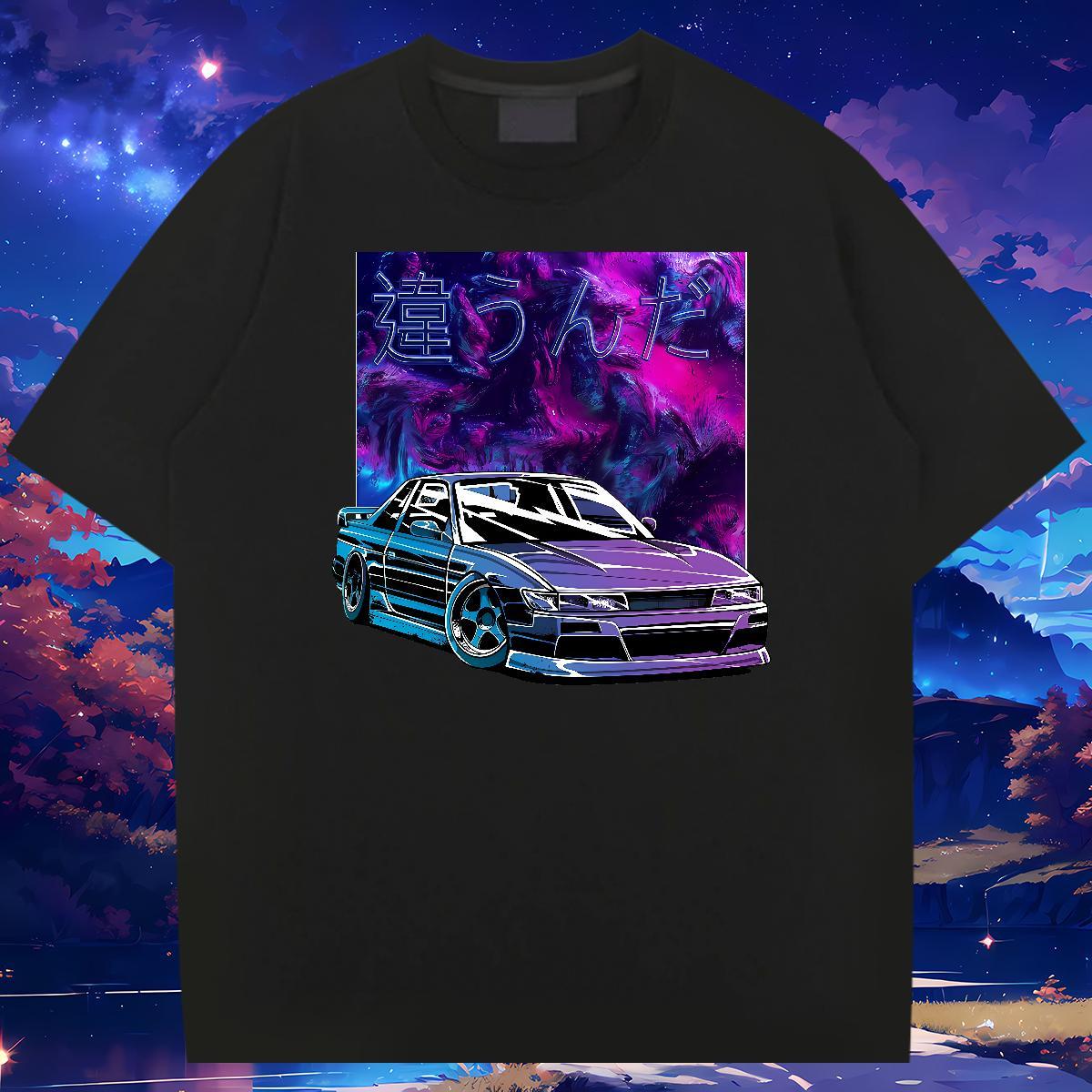 Free Shipping car 230g Pure Cotton Tshirt for Man Woman Street Casual O-Neck Short Sleeve T shirt Designer Anime Tops Tees