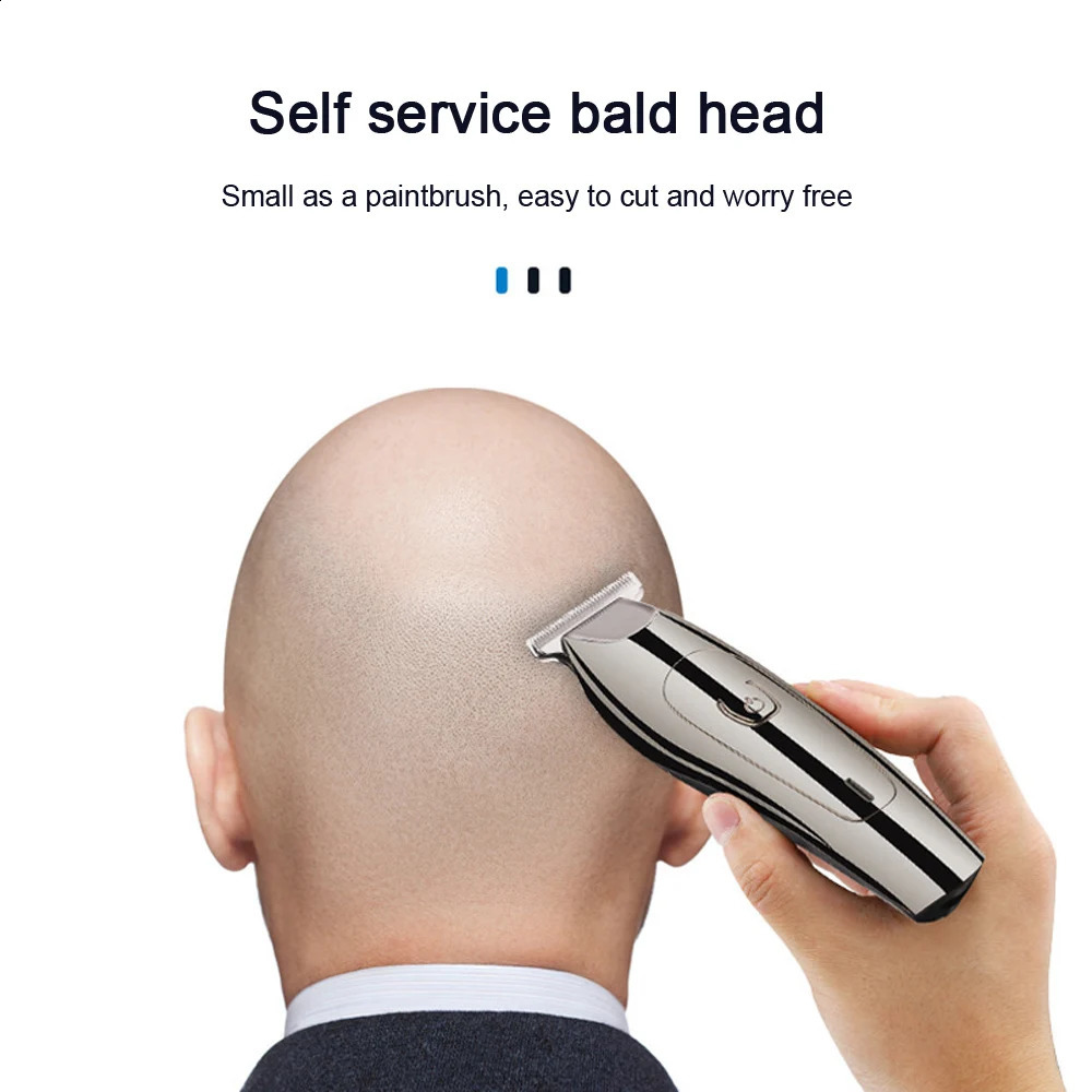Professional USB Rechargeable Hair Trimmer For Men Barber Washable T-Blade Clipper Baldhead Razor 240808 C260312