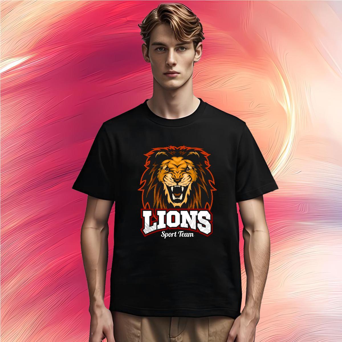 2024 Summer Men Tops Tees lion Sports Casual 100% Cotton 230g Polos Breathable Crew Neck High Quality Mens T Shirts Custom Print Oversized