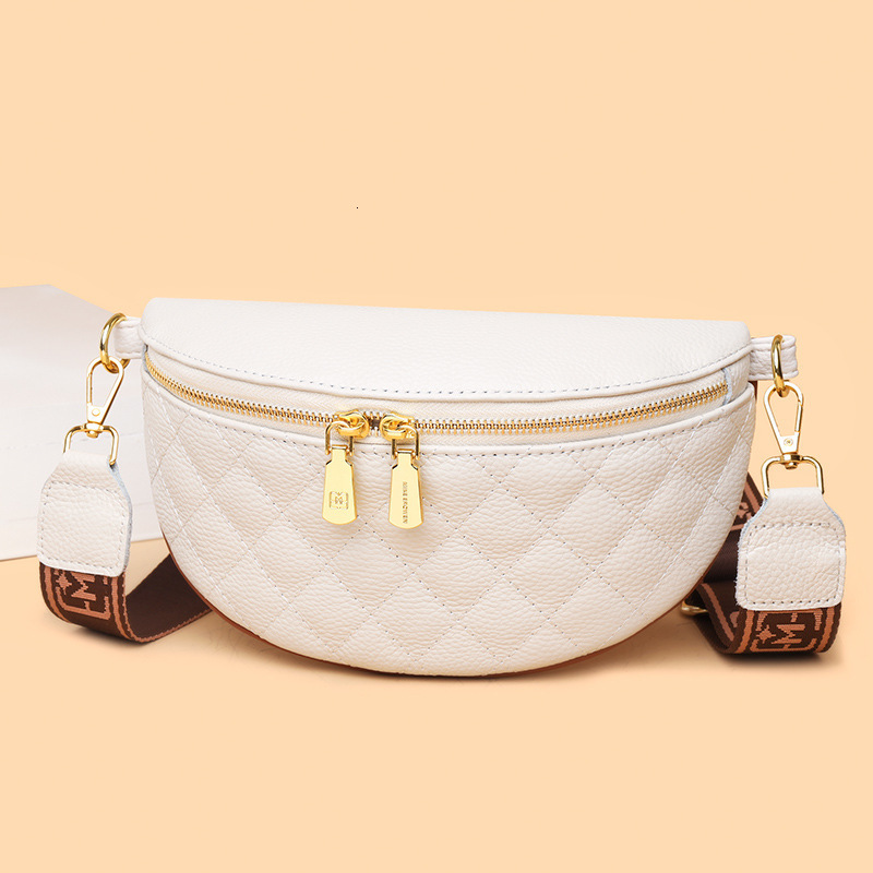 Head layer cowhide broadband crossbody new trendy Lingge soft chest for women versatile leather shoulder bag
