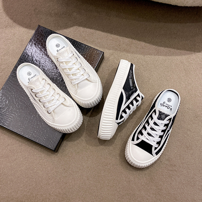 Ddmysports Canvas Summer New Student Instagram Versatile Thick Sole Women S Shoes Breathable Casual Alf Trailer Sandals OUTDOOR