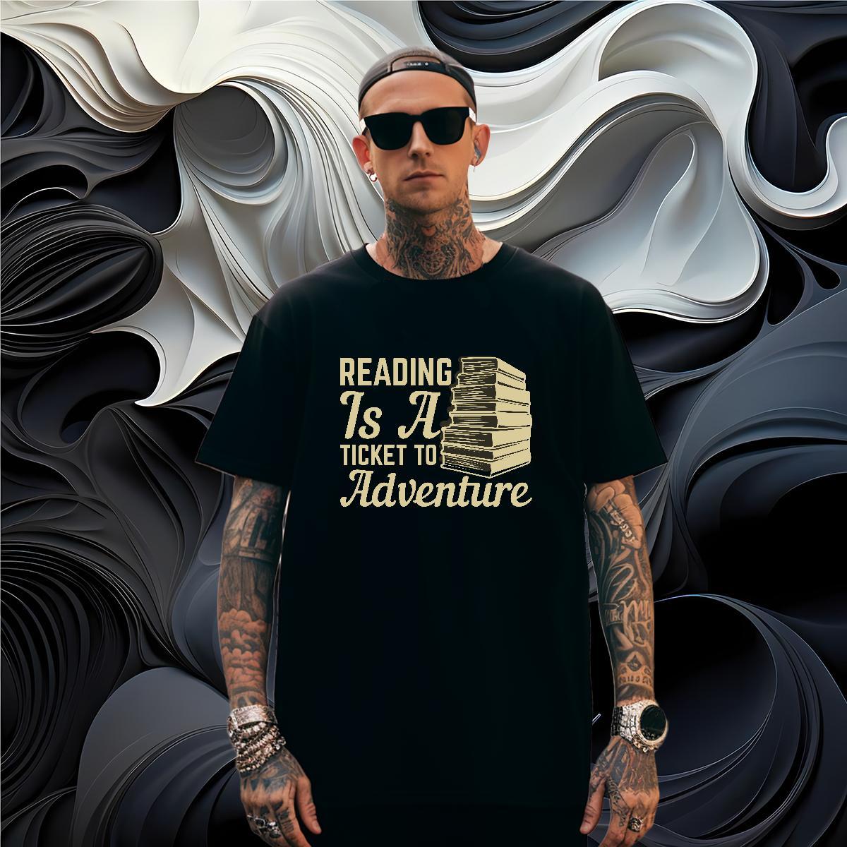 Loose Fit book T-Shirts for Men Beach Tshirts 230g Cotton Wholesale Breathable Crew Neck DIY Tee Shirt