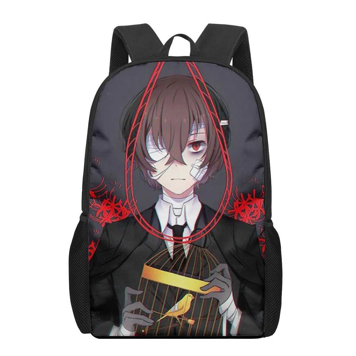 Bungo Stray Dogs Anime Print Men Backpack Kids Boys Rock Roll Backpacks School Bags for Teenage Daily Bagpack Book Bag Packs Boo Y240820