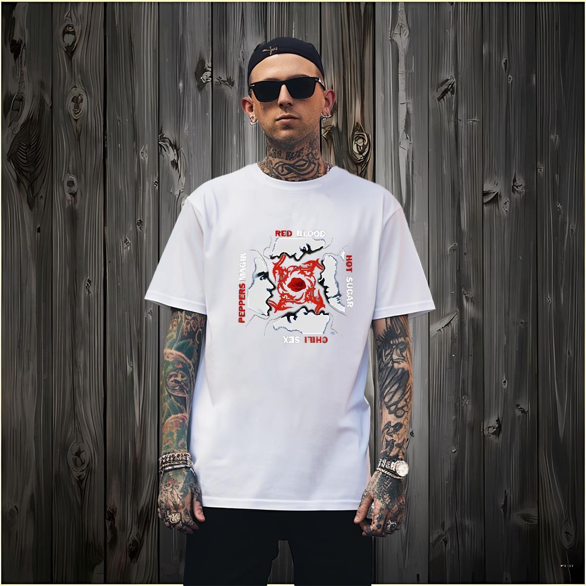 T-Shirts for Men 230g 100% Cotton scary Anime Printing Street Crew Neck Cartoon Printing L-4XL Men Tees New Designer Brand Tops