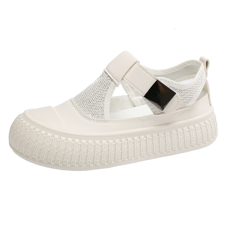 Ddmysports Summer New Ins Korean Edition Ollow White Shoes Women Thick Bottom Versatile Casual Sandals For Students RD OUTDOOR