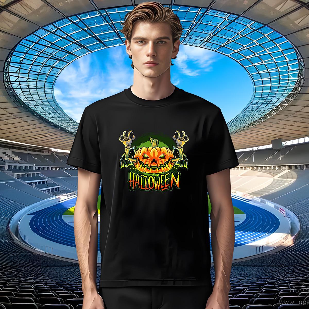 Popular T Shirts Men halloween Crew Neck Breathable Daily Wear Custom Anime 230g Pure Cotton Men Tshirts Factory Direct Top Tees