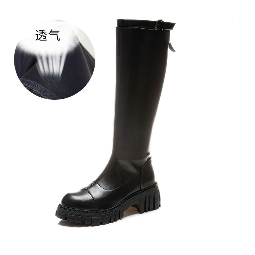 Ddmysports Genuine Women In The Fall Of New Martin Soft Leather Long Thick Heeled Knight Boots High For Children OUTDOOR