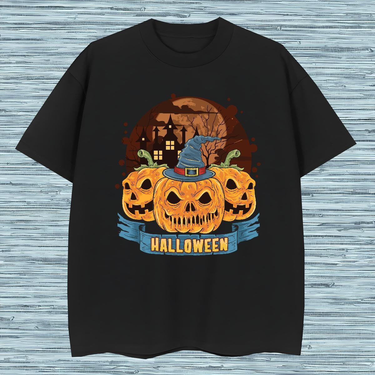 Classic Man T Shirts halloween Breathable Crew Neck Daily Wear DIY Printed 230g Cotton Men Tshirts Fashion Casual Tee Shirt
