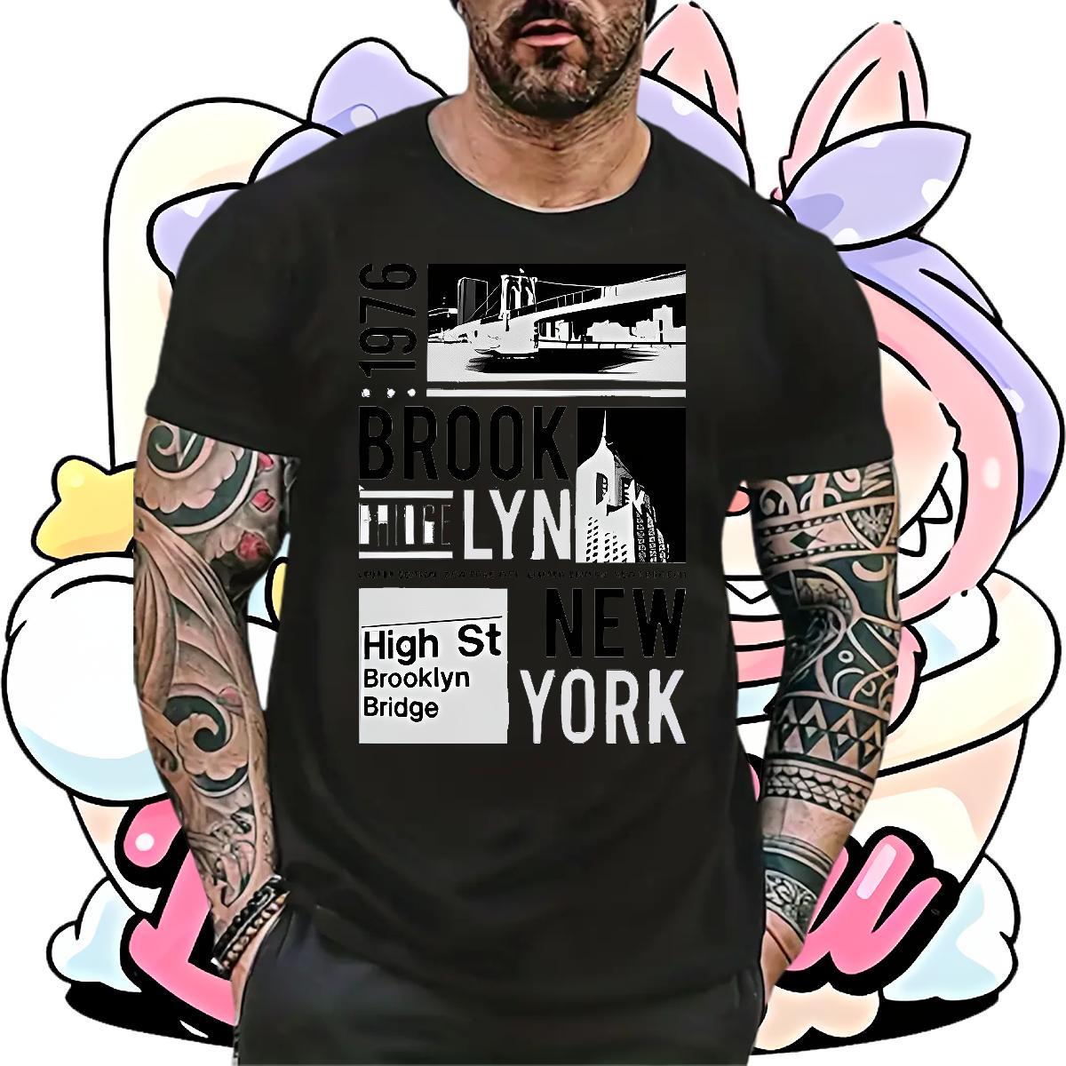 TOP Quality Men Tshirts Street 230g Cotton Anime Print Breathable New York T-Shirts New Designer Top Tees