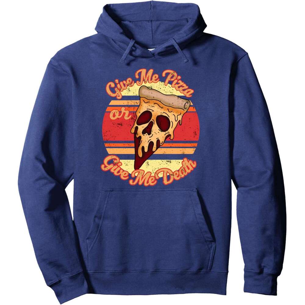 Hoodie for Mens Womens Funny Give Me Pizza Or Give Me Death Halloween Pullover Hoodie Hoodies sweatshirt pullover jacket Long sleeve 2025