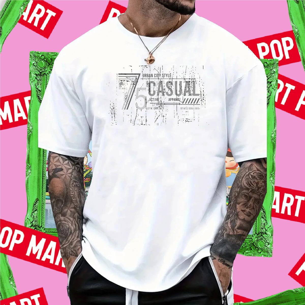 Brand letter 230g Cotton Tshirts Casual Beach Breathable Short Sleeve T-Shirts for Men Stylist Plus Size Cartoon Tops
