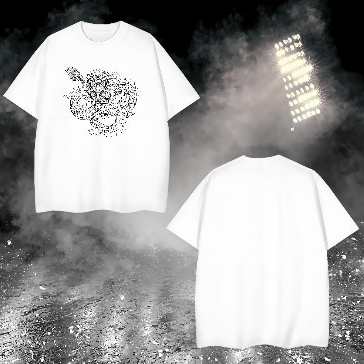 T-Shirts 230g Cotton dragon Hip Hop Street Breathable Soft Oversized 4XL Men Tops Tees New Designer Cool Clothings