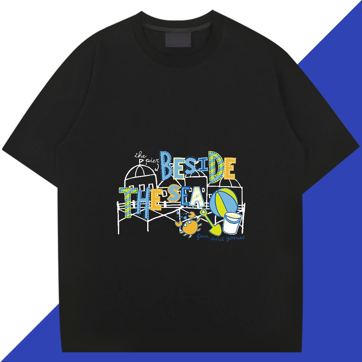 High Quality Couples T Shirts Anime Printing Street 230g Pure Cotton Custom Printing Breathable Short Sleeve letter Men T Shirts Factory Direct Tshirt
