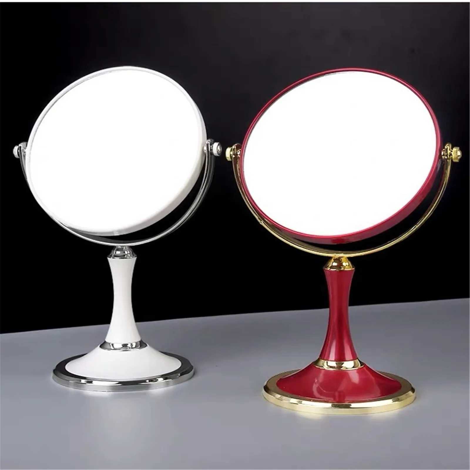 Magnification Circular Makeup Mirror Double-Sided Rotating Cosmetic Mirror Magnifier Mirror Princess Desktop Standing Mirror Y240819