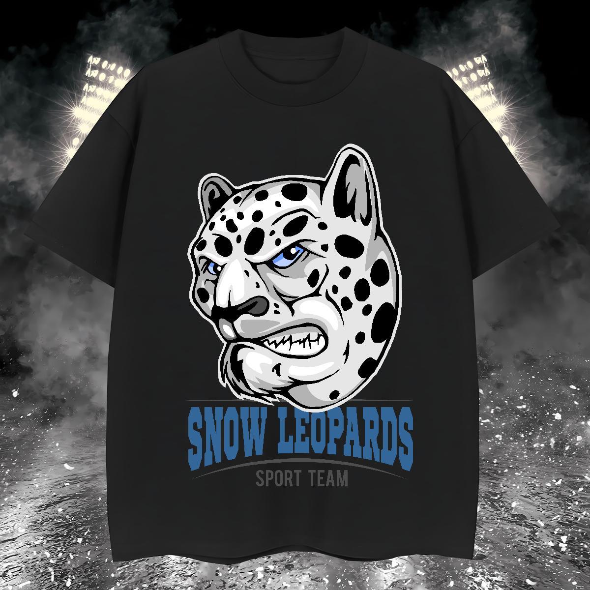 Soft Mens T Shirts leopard Crew Neck Street Anime 230g Pure Cotton Couples T Shirts Fashion Designer Tees Shirts