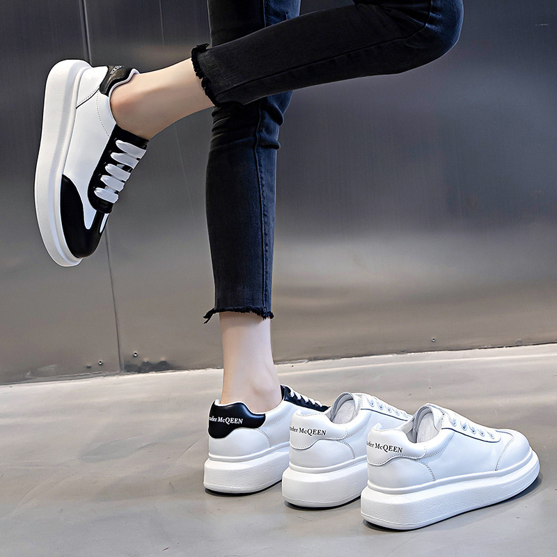 Ddmysports Top Layer Cowhide Small White Autumn New Sports Flat Sole Genuine Leather Single For Women In Casual Thick Soled S Shoes Trend OUTDOOR
