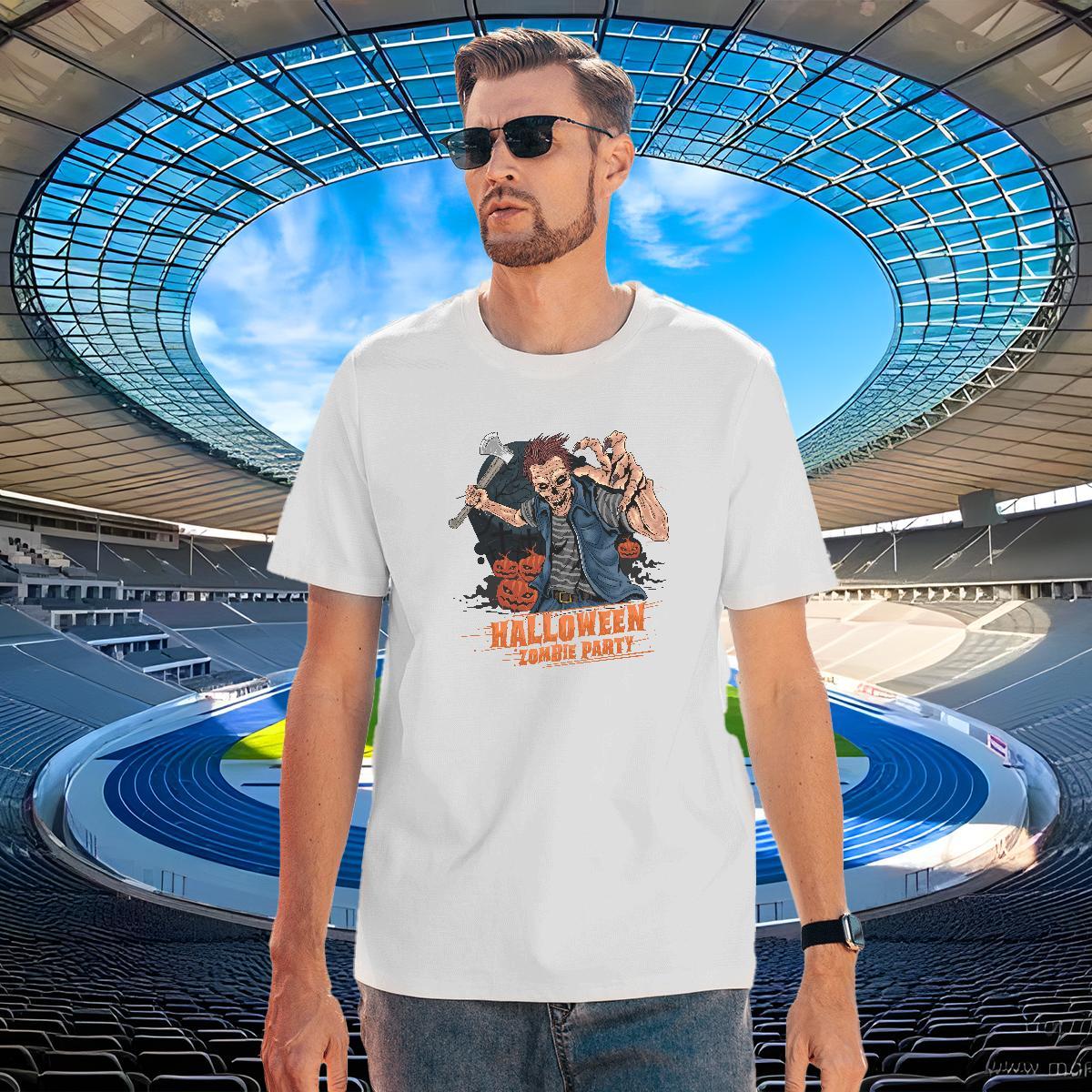 Loose Fit T Shirt For Man pumpkin Round Neck Short Sleeve Beach Custom Print Oversized 230g Pure Cotton Tshirts Fashion Designer Polos
