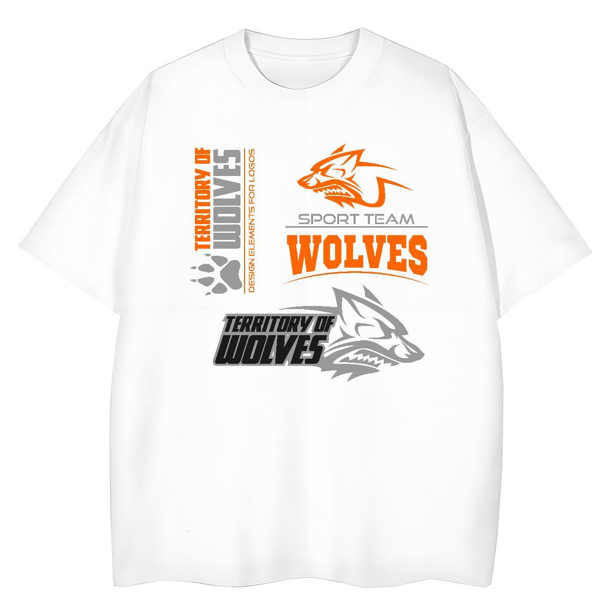 New Couples T Shirts Outdoor Breathable Crew Neck Polos Designer 230g Pure Cotton wolf Black Oversized T-Shirts
