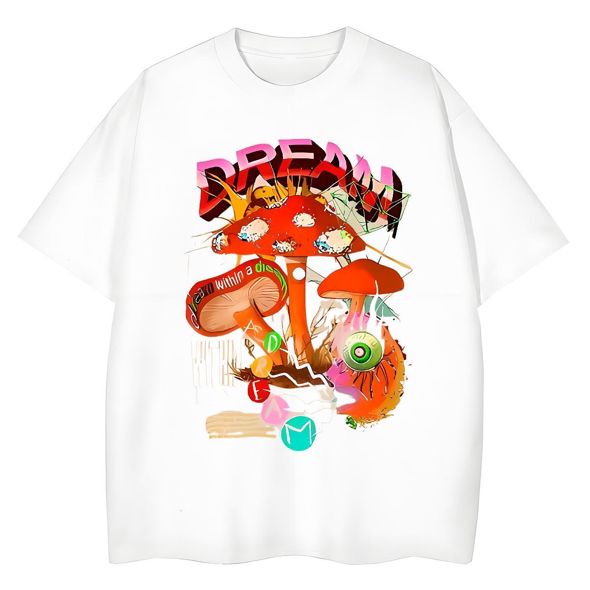 Brand Tshirts mushroom Daily Wear 230g 100% Cotton Top Tees Pure Cotton Designer Men T Shirts Custom Print Plus Size