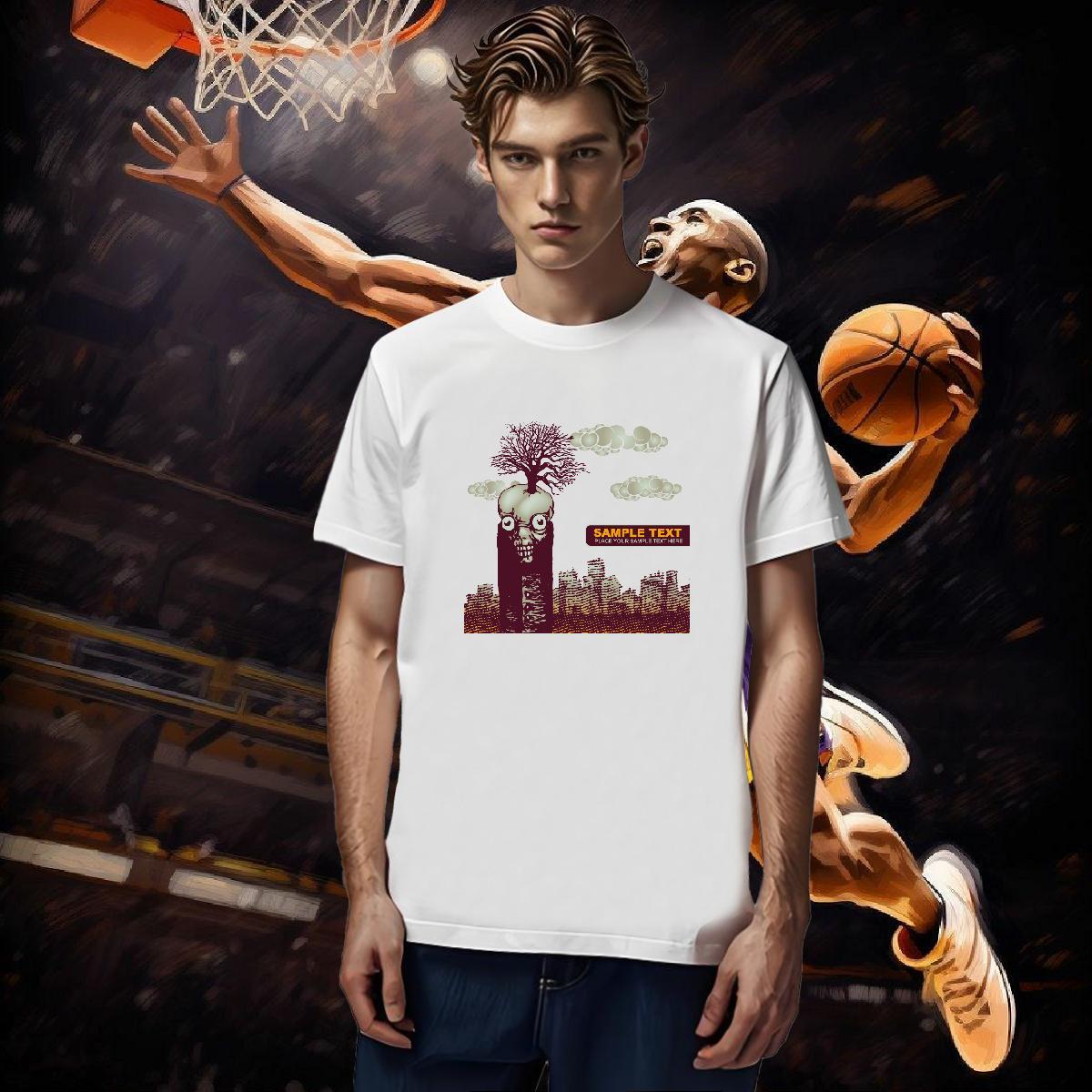 Men T Shirts 230g Cotton scary Street Casual Short Sleeve O-Neck Custom Print Plus Size Men Clothes T-Shirt DIY Customized Popular Tees