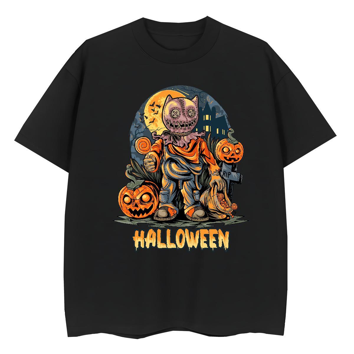 Comfortable Men T Shirts halloween Round Neck Short Sleeve Sport Oversized 230g 100% Cotton Mens Tshirts Fashion Polos