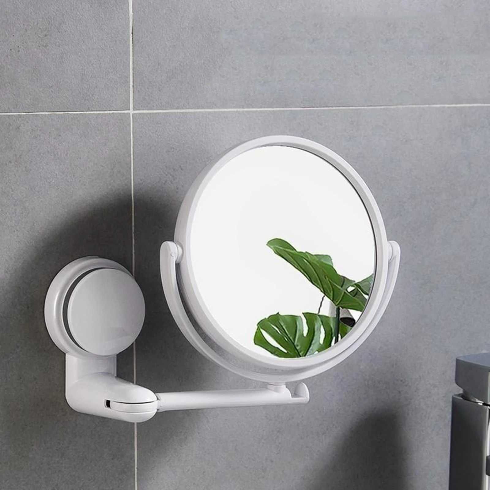 360 Swivel Folding Cosmetic Mirror No Punch Magnifying Mirror Bathroom Mirror Wall Mounted Shaving Mirror HD Cosmetic Mirror Y240819