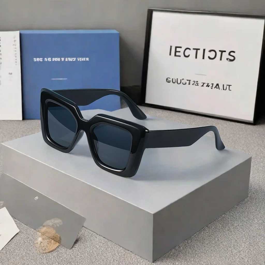 New Vintage Sunglasses Women Men Square Big Frame Sun Glasses Female Brand Designer Retro Shades Fashion Cat Eye Sunglasses W241228