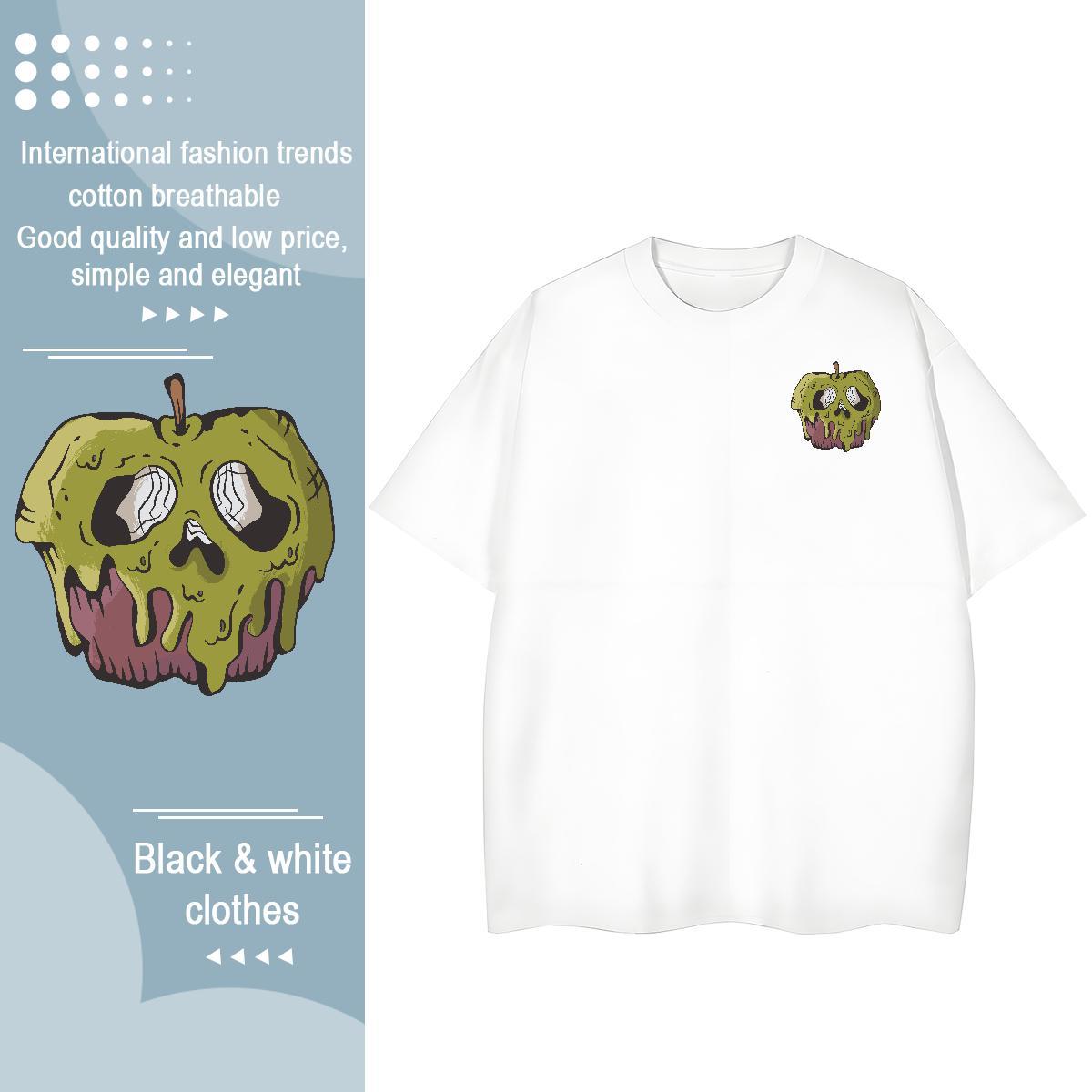 Custom Men Tops Tees rot apple Outdoor 230g Cotton Tops Shirt O Neck Short Sleeves Brand T shirt Plus Size Cartoon