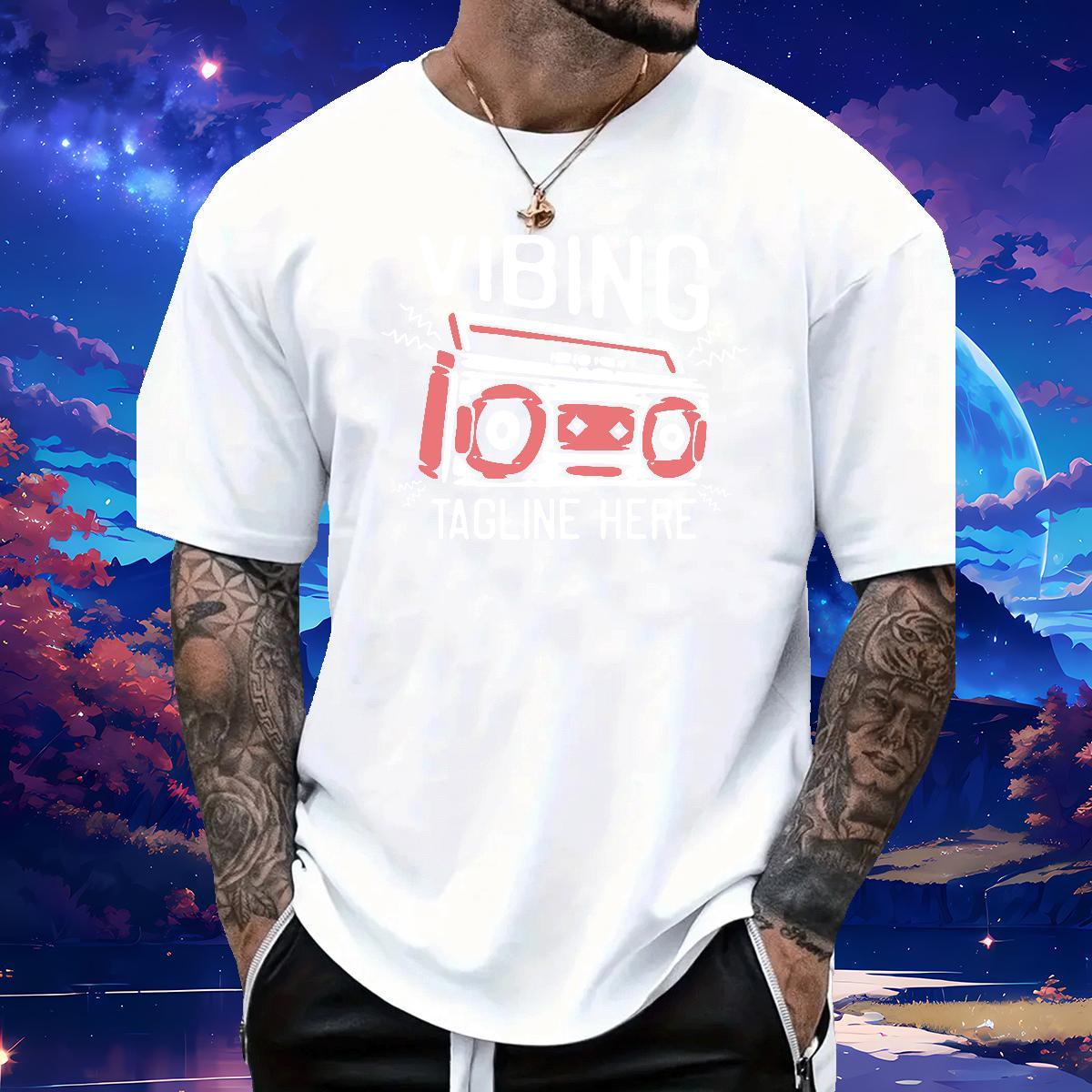 Popular radio 230g 100% Cotton Tshirts Sport Crew Neck Breathable T-Shirts Casual New DIY Printed Tops Shirt
