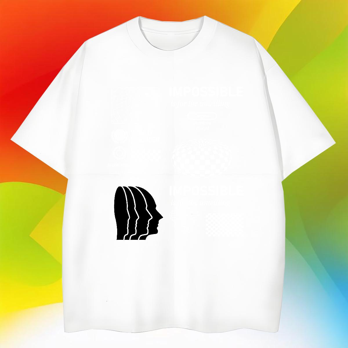 Brand side face T Shirts Men Street Casual Men Tops Tees 100% Cotton 230g 2024 Designer Breathable Short Sleeve Oversized Top Tees