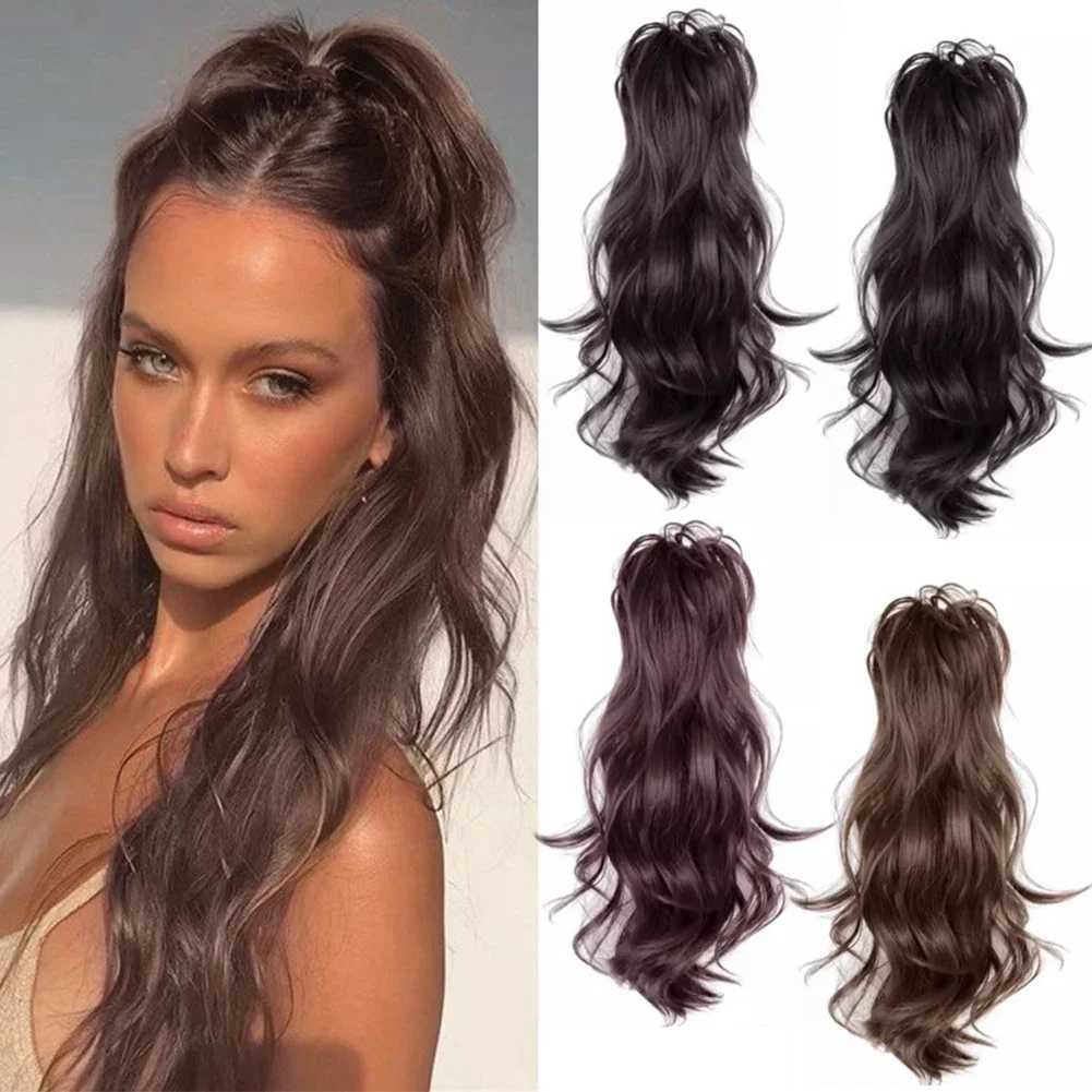 Ponytail wig female simulation hair clip waterfall half tied hair high ponytail wig fluffy wig W240817