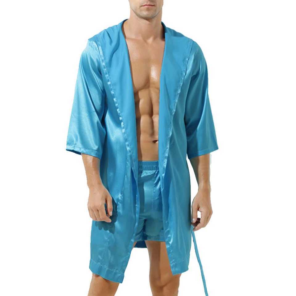 Mens pajamas hoodies loose satin pajamas cardigans pajamas pajamasW240719