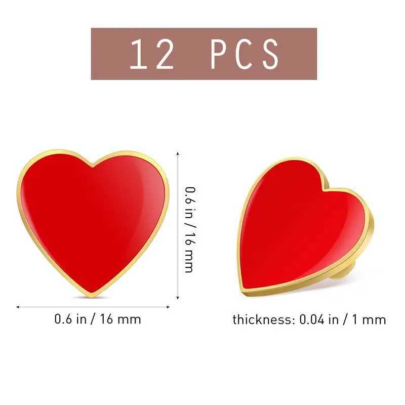 12 enamel pins heart-shaped brooch heart-shaped brooch collar pin Valentines Day gift party discount bulk W240815