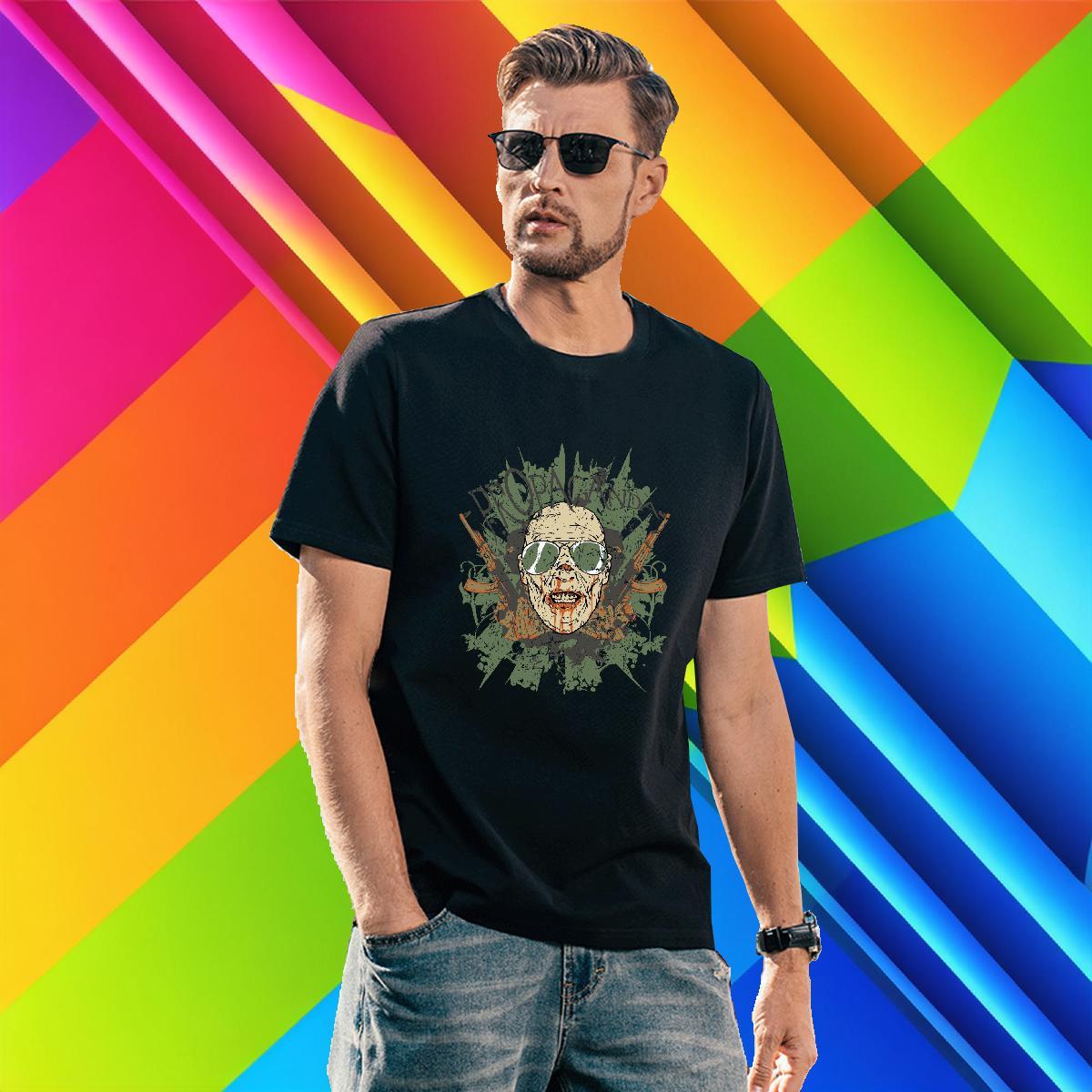 Wholesale T Shirts Men long-barrelled gun Breathable Short Sleeve Home Outdoor Oversized 230g Cotton Men Clothes T-Shirt Fashion Casual Tops Shirt