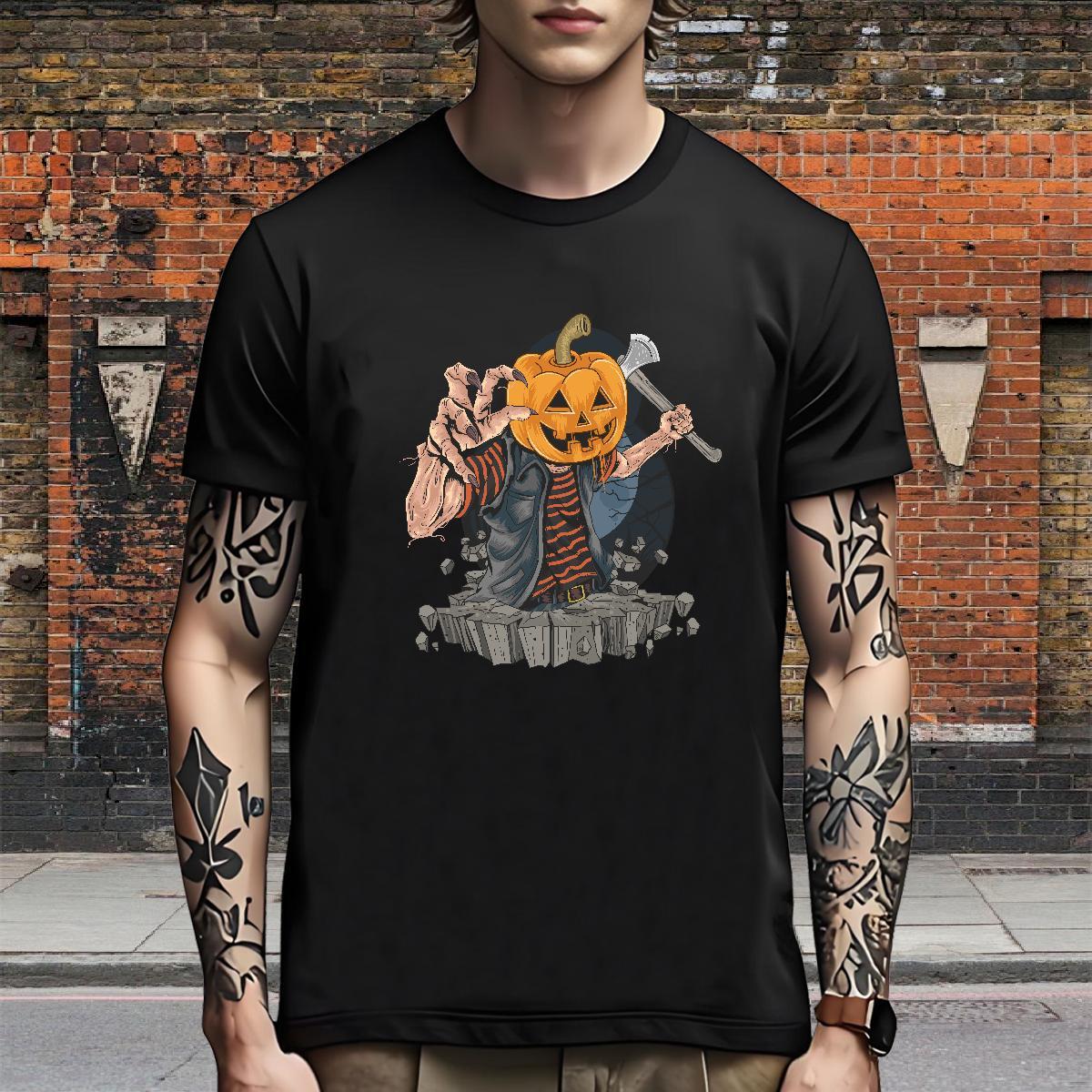 Free Shipping T shirt halloween Breathable Crew Neck Sports Casual DIY Anime 230g Pure Cotton Men Tshirts Fashion Casual Top Tees