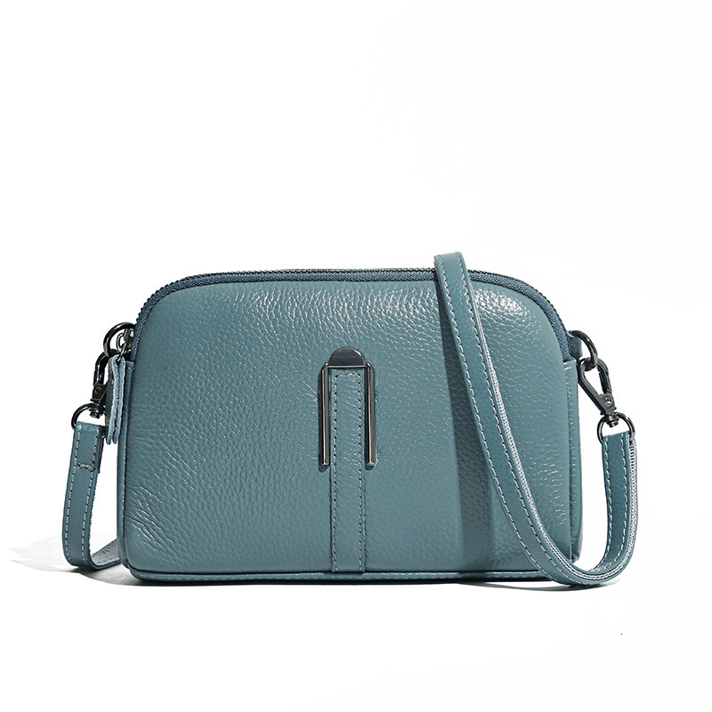 Genuine leather women's mobile phone spring new trendy fashion single shoulder crossbody bag, top layer cowhide small square bag