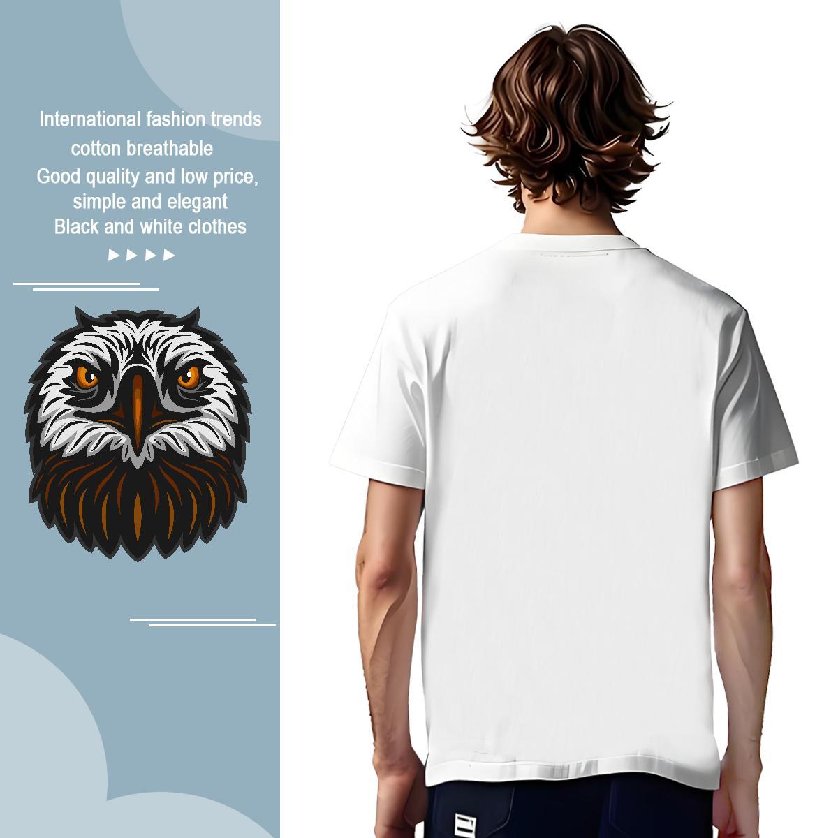 Soft T shirt owl Breathable Short Sleeve Daily Outfit Asian Size 230g Cotton Men Tees Designer Top Tees