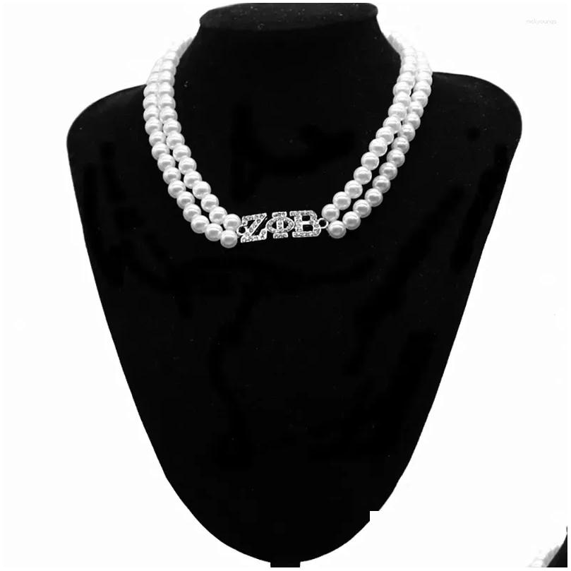Chokers Choker Imitation Pearl Statement Greek Organization Society Zob Sign Zeta Phi Beta Necklace Drop Delivery Jewelry Necklaces Pe Otmqo