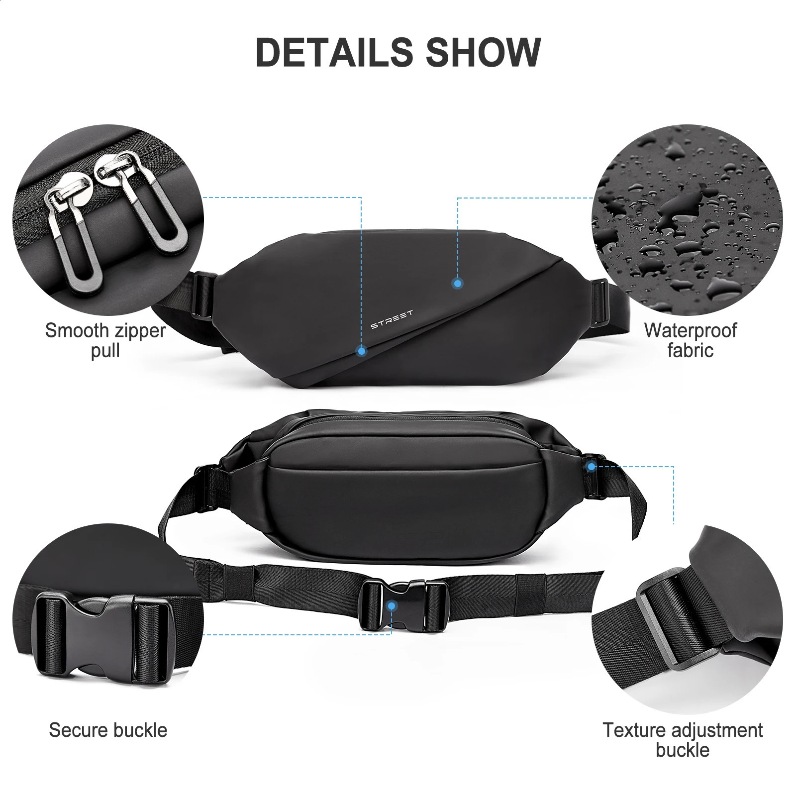 Sling Bag for Men Shoulder Backpack Small Cross Body Chest Sling Backpack Travel Hiking Waterproof Casual Fashion Chest Bag 240819