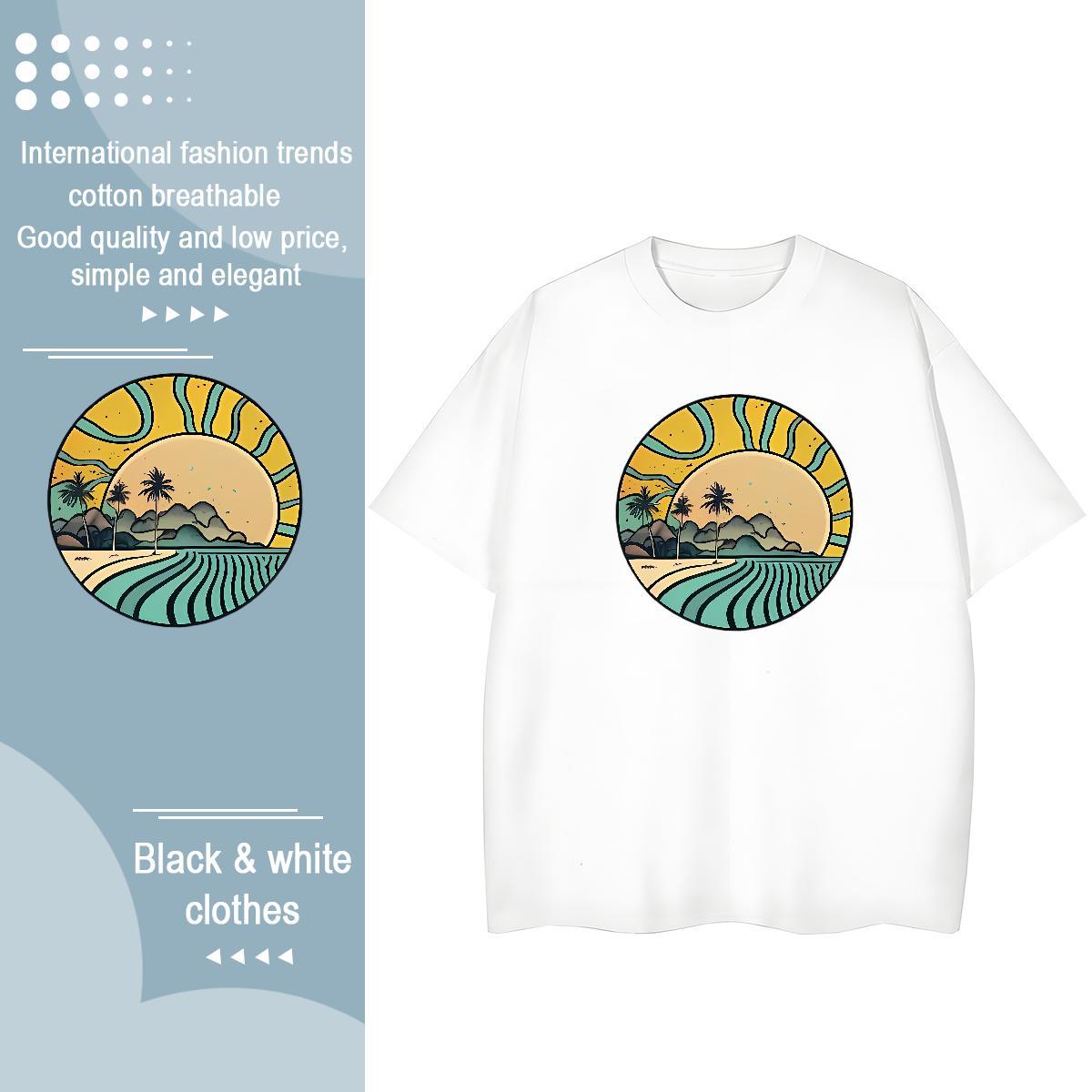 Designer Couples T Shirts Summer Casual Breathable Short Sleeve Polos Free Shipping 230g Pure Cotton river Custom Printing T-Shirts for Women